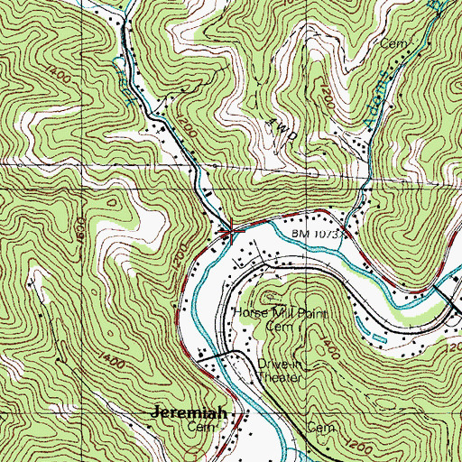 Topographic Map of Doty Creek, KY