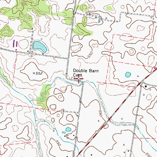 Topographic Map of Double Barn Cemetery, KY
