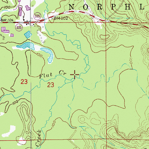 Topographic Map of Flat Creek, AR