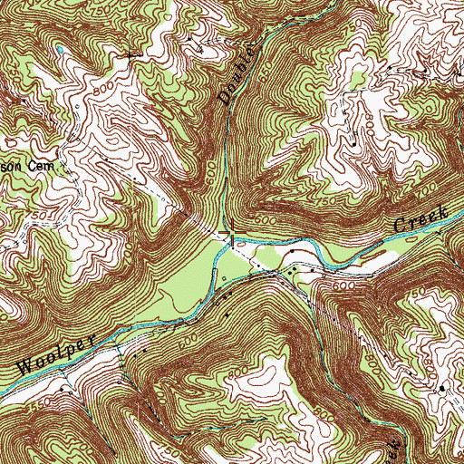 Topographic Map of Double Lick Creek, KY