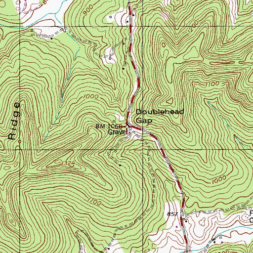 Topographic Map of Doublehead Gap, KY