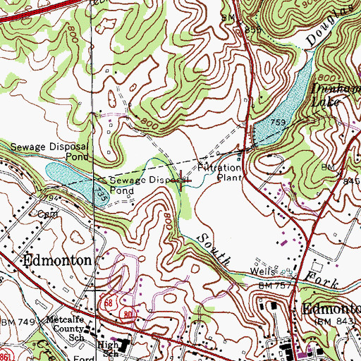 Topographic Map of Douglas Creek, KY