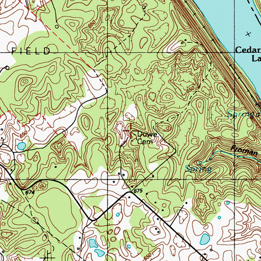 Topographic Map of Dowe Cemetery, KY