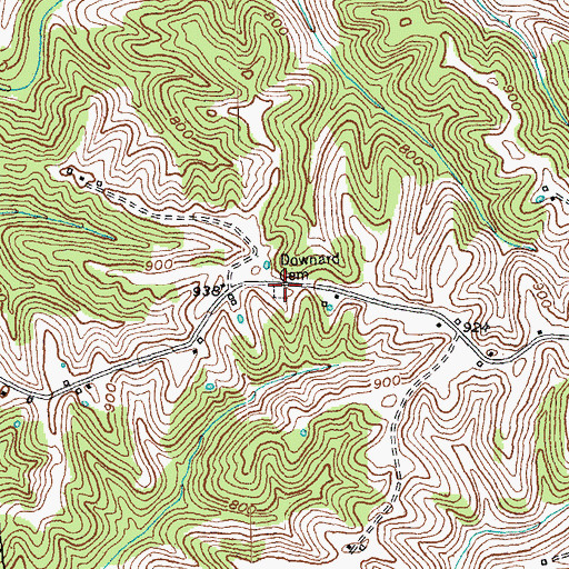 Topographic Map of Downard Cemetery, KY