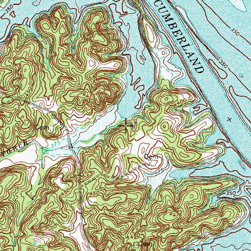 Topographic Map of Downs Branch, KY