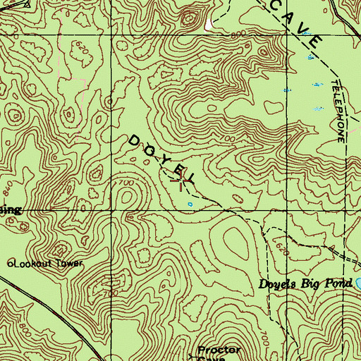 Topographic Map of Doyel Valley, KY