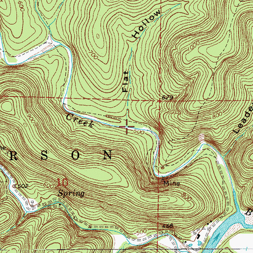 Topographic Map of Flat Hollow, AR