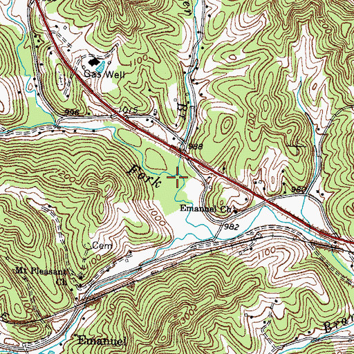 Topographic Map of Dozier Fork, KY