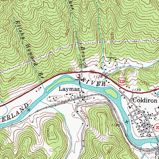 Topographic Map of Drakes Branch, KY
