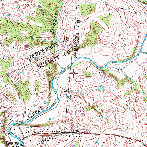 Topographic Map of Drakes Branch, KY