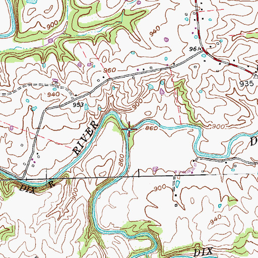 Topographic Map of Drakes Creek, KY