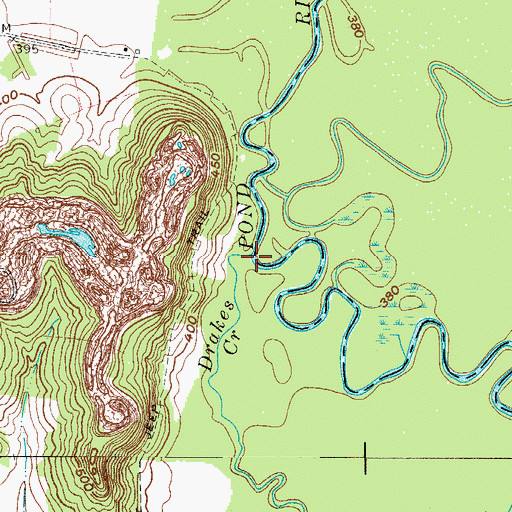 Topographic Map of Drakes Creek, KY