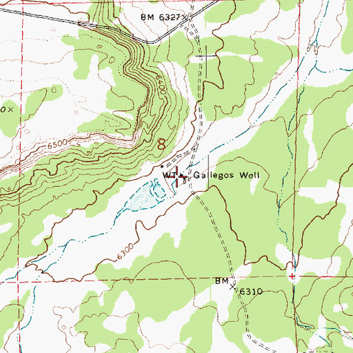 Topographic Map of Gallegos Well, AZ