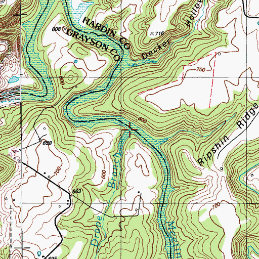 Topographic Map of Drane Branch, KY