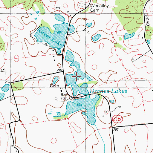 Topographic Map of Dranes, KY