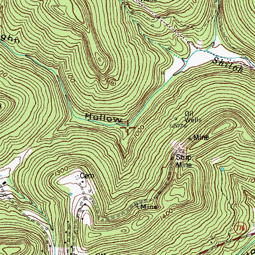 Topographic Map of Draughn Hollow, KY