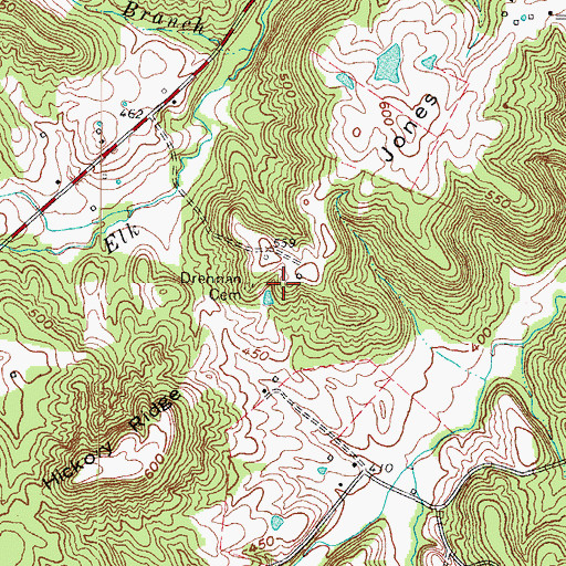 Topographic Map of Drennan Cemetery, KY