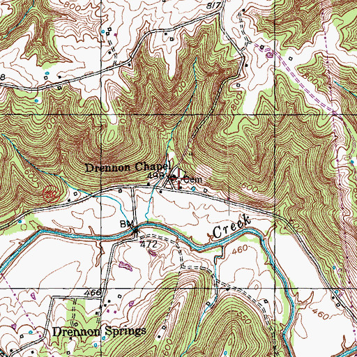 Topographic Map of Drennon Chapel, KY