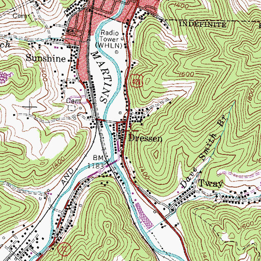 Topographic Map of Dressen, KY