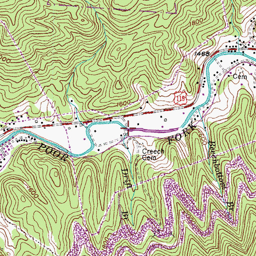 Topographic Map of Drift Branch, KY