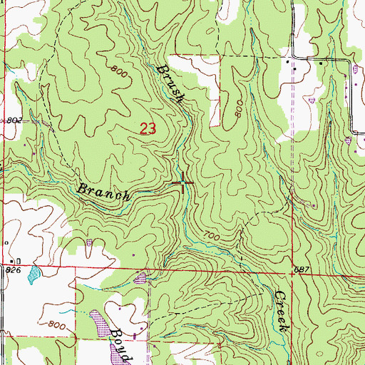 Topographic Map of Flat Rock Branch, AR