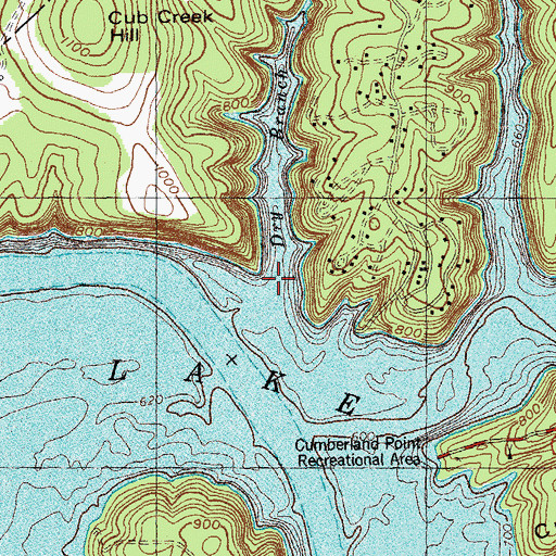 Topographic Map of Dry Branch, KY