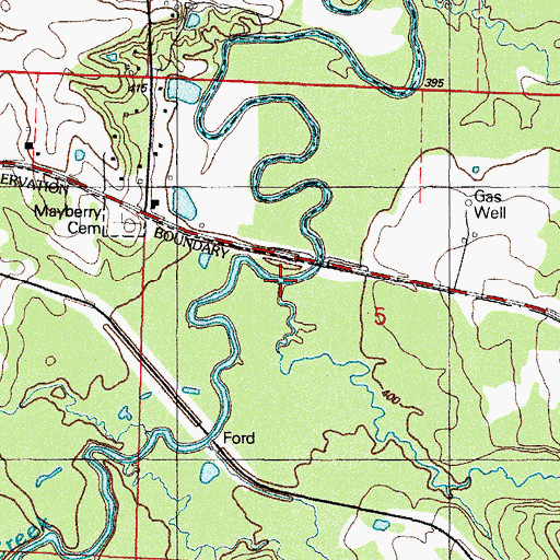 Topographic Map of Flat Rock Creek, AR