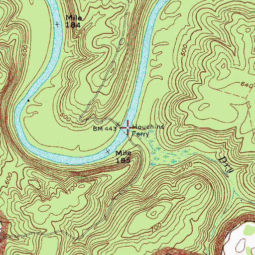 Topographic Map of Dry Branch, KY