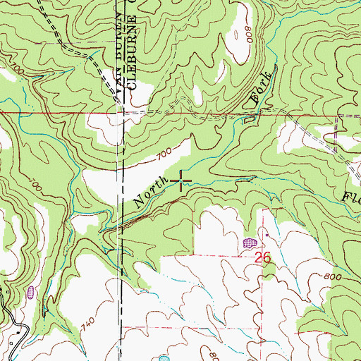 Topographic Map of Flat Rock Creek, AR