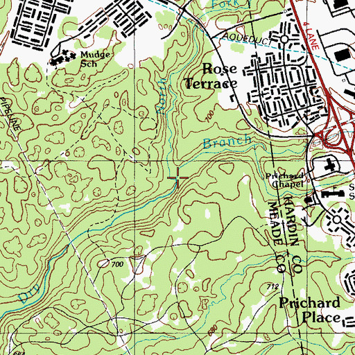 Topographic Map of Dry Branch, KY