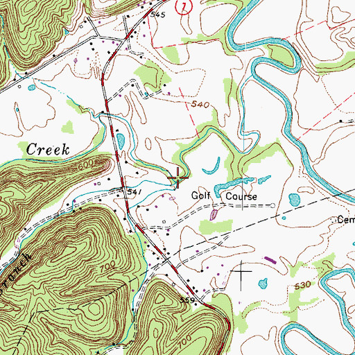 Topographic Map of Dry Branch, KY