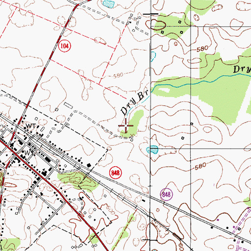 Topographic Map of Dry Branch, KY