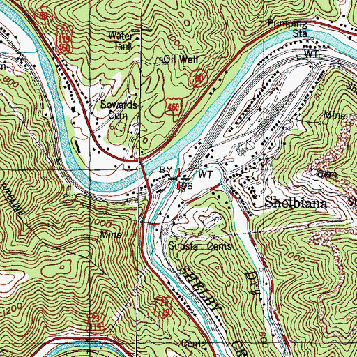 Topographic Map of Dry Creek, KY