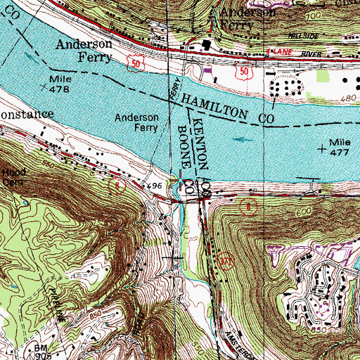 Topographic Map of Dry Creek, KY