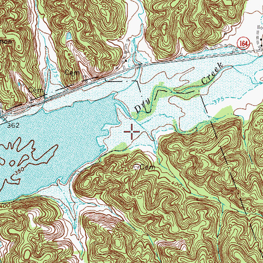 Topographic Map of Dry Creek, KY