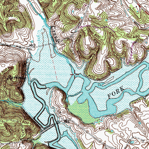 Topographic Map of Dry Creek, KY