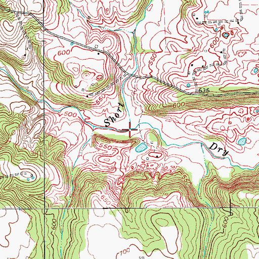 Topographic Map of Dry Creek, KY