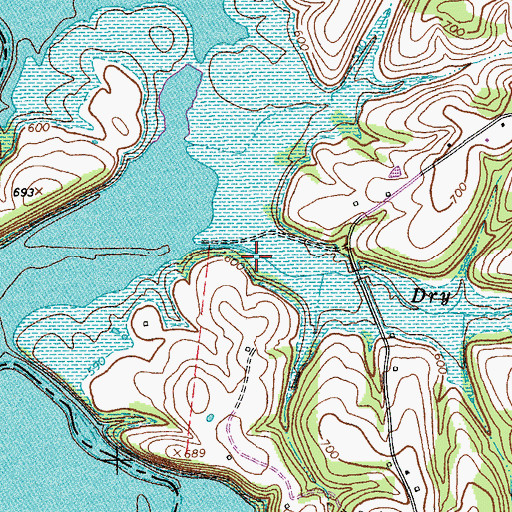 Topographic Map of Dry Creek, KY