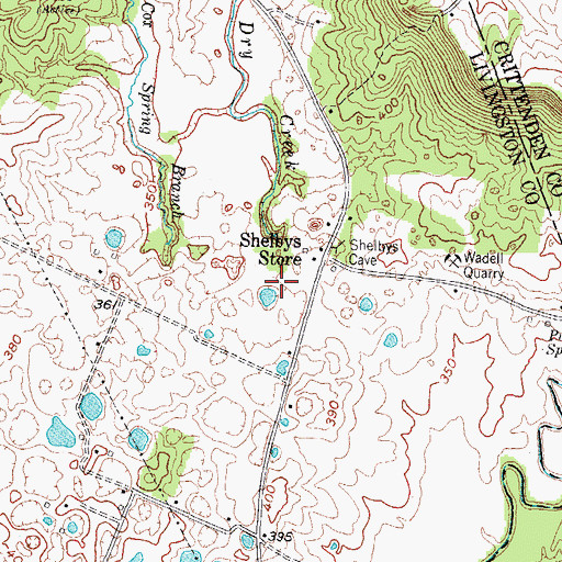 Topographic Map of Dry Creek, KY