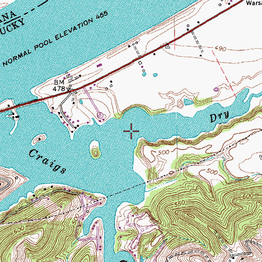 Topographic Map of Dry Creek, KY