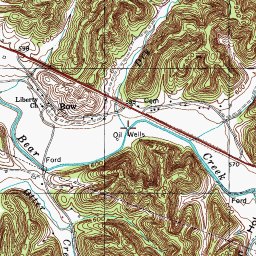 Topographic Map of Dry Fork, KY