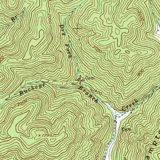 Topographic Map of Dry Fork, KY