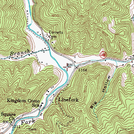 Topographic Map of Dry Fork, KY