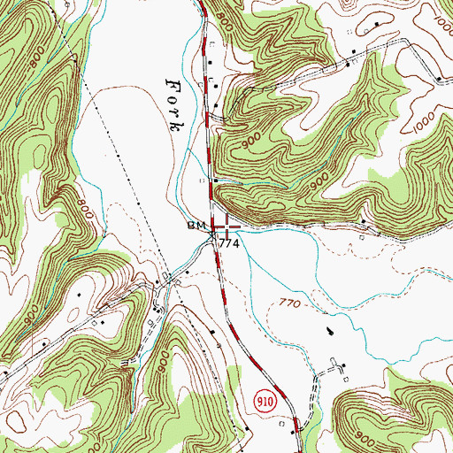 Topographic Map of Dry Fork, KY