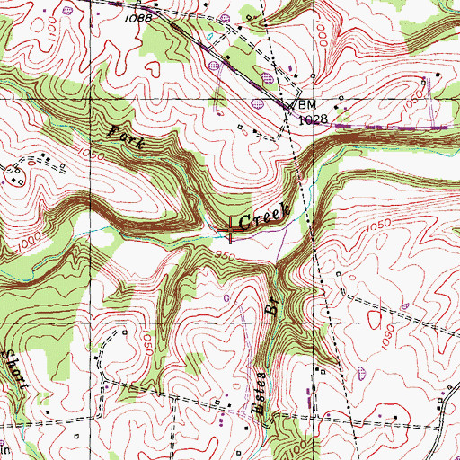 Topographic Map of Dry Fork, KY