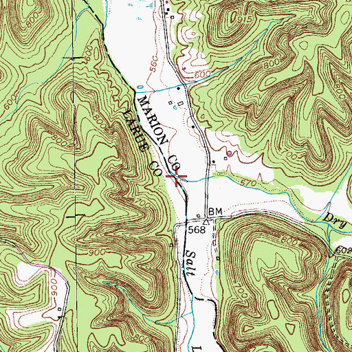 Topographic Map of Dry Fork, KY