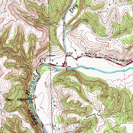 Topographic Map of Dry Fork, KY