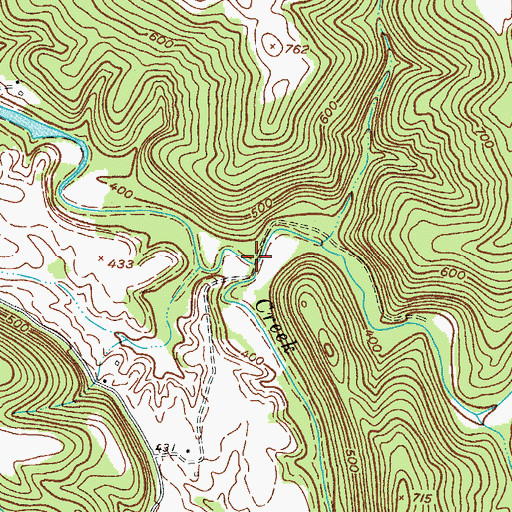 Topographic Map of Dry Fork, KY