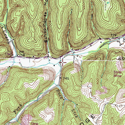 Topographic Map of Dry Fork, KY