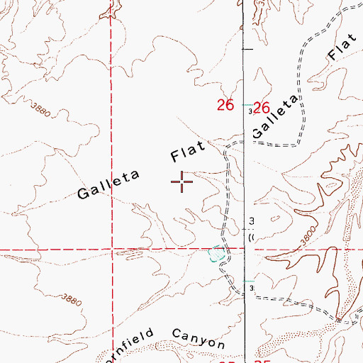 Topographic Map of Galleta Flat, AZ